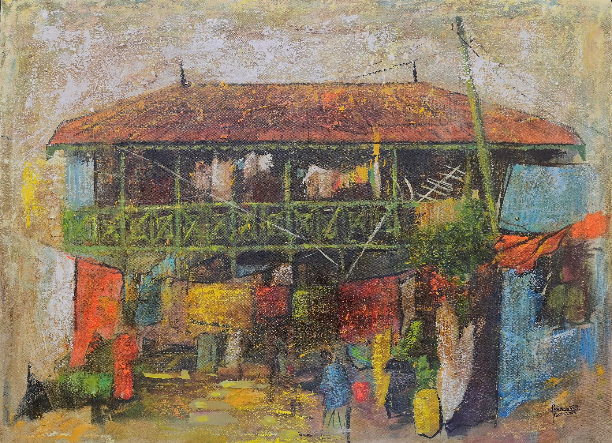 Title Old House2 Media Acrylic on Canvas Size 90x90cm